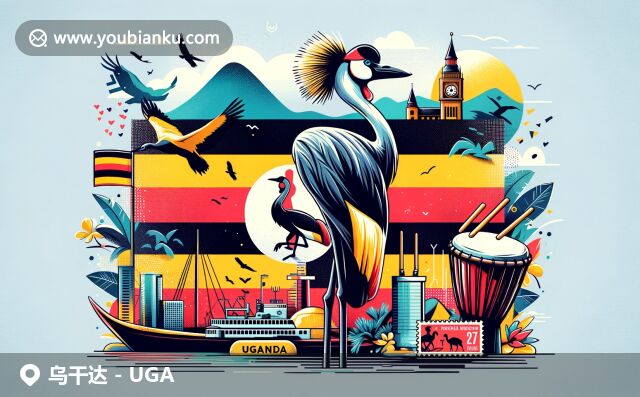 烏干達(dá)多元文化與自然景觀的完美融合，展現(xiàn)國(guó)旗、鳥(niǎo)類(lèi)、山脈等地域特色
