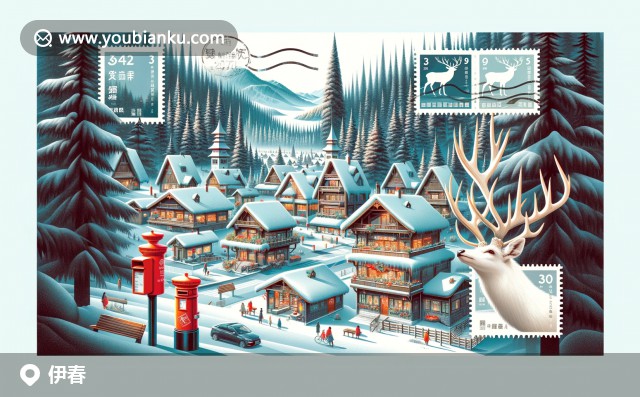 黑龍江省伊春市伊春區(qū)的森林、五營國家森林公園、鹿與郵遞夢(mèng)想 - 郵票上的綠色秘境
