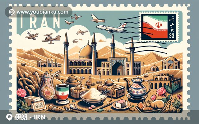 伊朗文化與郵政特色完美融合，展現(xiàn)國旗、清真寺、波斯地毯、貓與沙漠景觀