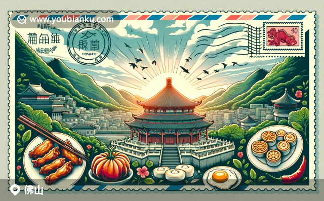 佛山陶瓷、嶺南建筑與木版年畫融合，展現(xiàn)南方古鎮(zhèn)文化與藝術(shù)傳統(tǒng)，融入中國(guó)郵政元素