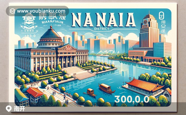 天津南開(kāi)區(qū)地標(biāo)：南開(kāi)大學(xué)、狗不理包子與五大道，郵局主題設(shè)計(jì)