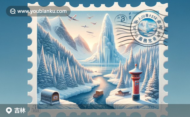 吉林省自然與文化的融合，展現(xiàn)霧凇島、長白山、松花江和郵政元素