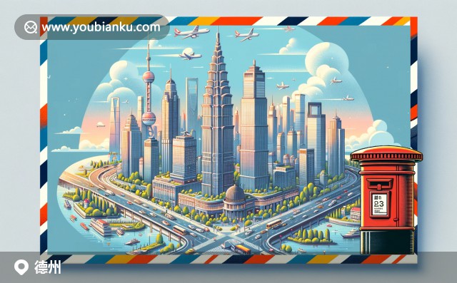 德州地標(biāo)與文化元素相得益彰，體現(xiàn)現(xiàn)代化城市風(fēng)貌與傳統(tǒng)牛仔文化，融入中國(guó)郵政元素