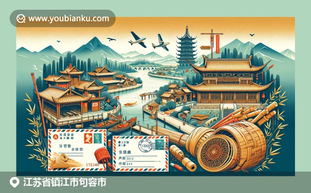 融合茅山景區(qū)、竹編藝術(shù)與郵政元素，展現(xiàn)句容市文化與歷史