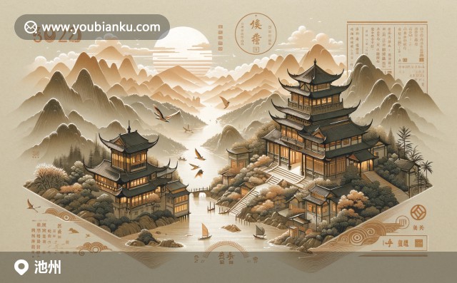 池州特色明信片，絢麗九華山風(fēng)景與古樸文化元素，彰顯池州獨(dú)特魅力