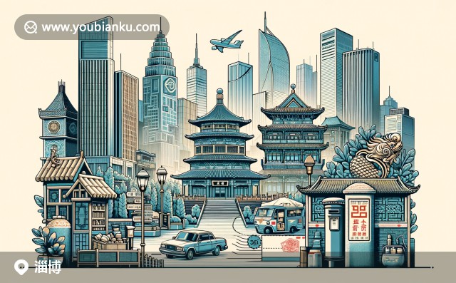 淄博齊文化遺產(chǎn)與美食文化，結(jié)合中國郵政元素