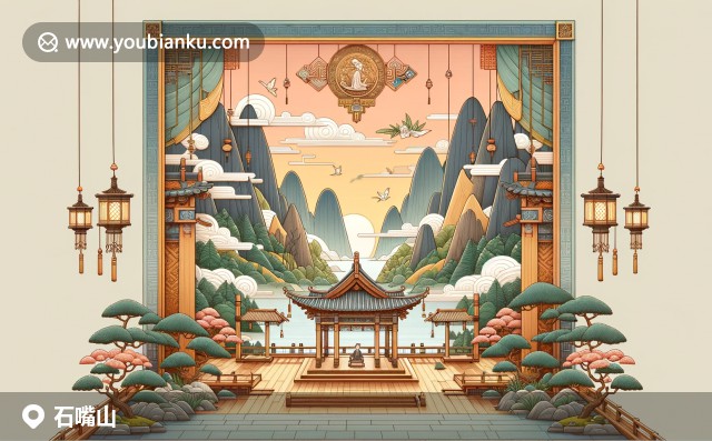 現(xiàn)代化工業(yè)城市石嘴山，展示環(huán)保裝備、新型材料和富硒農(nóng)產(chǎn)品，藍(lán)色背景代表自然環(huán)境