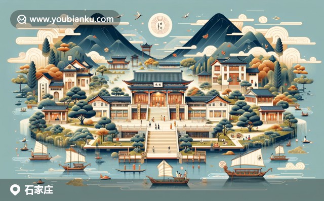 石家莊文化與郵政元素融合，展現(xiàn)正定榮國(guó)府、河北博物院和抱犢寨，彰顯城市獨(dú)特魅力