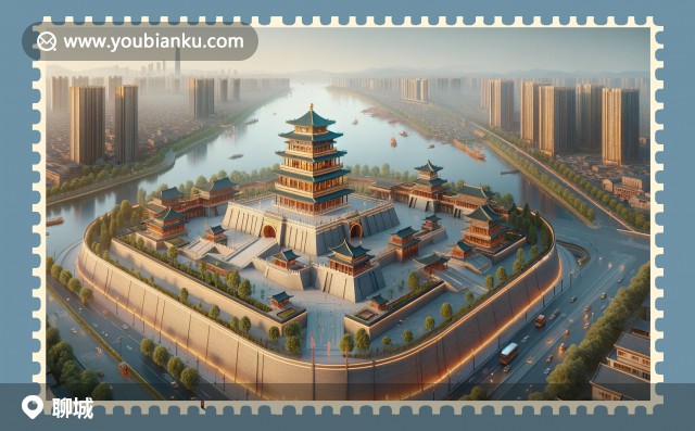 山東聊城的光岳樓與郵政元素的巧妙融合，展現(xiàn)豐富歷史和現(xiàn)代服務(wù)的交融