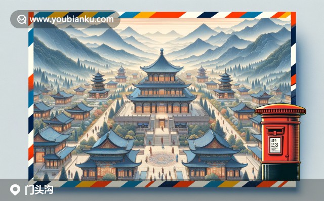 門頭溝區(qū)插畫：郵戳下的自然與文化交融 - 龍泉寺、美景與糖葫蘆郵戳102300