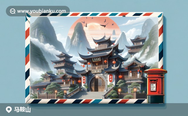 馬鞍山采石磯，歷史詩意和現(xiàn)代郵政元素交融，展現(xiàn)地域文化和郵政特色