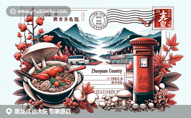 黑龍江自然與農(nóng)業(yè)的交融，龍鳳濕地與肇源縣麥田景觀，融合郵政元素